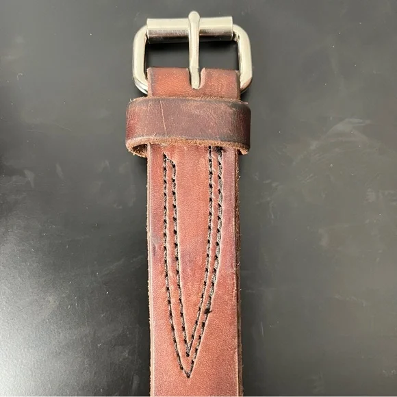 Unbranded Heavyweight Brown Leather Men's Belt Extra Long 50" - Picture 4 of 10